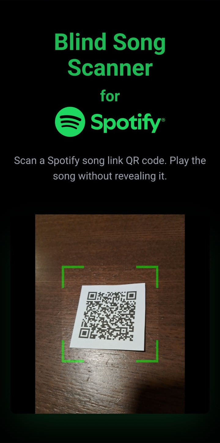 Scan een QR code van een Spotify track link